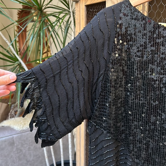 VIntage Swee Lo Sequin Beaded Silk Blouse - Picture 5 of 12